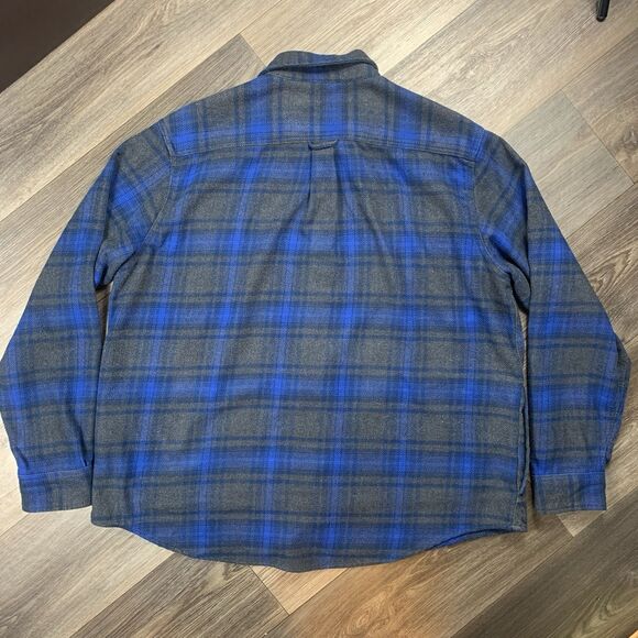 ORVIS Mens Big Bear Heavy Weight Flannel Shirt Blue Gray Plaid Size XXL - Picture 7 of 7